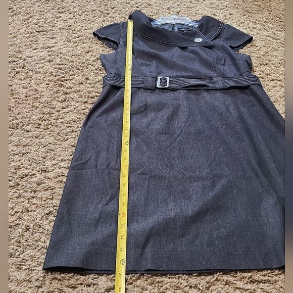 Sandra Darren Gray Belted Dress - Picture 11 of 16